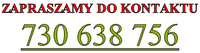 ZAPRASZAMY DO KONTAKTU  730 638 756